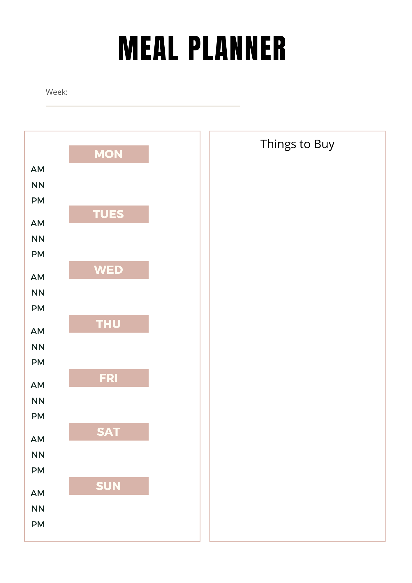 Planning de repas - 24 pages - LADY BOSS TEMPLATES
