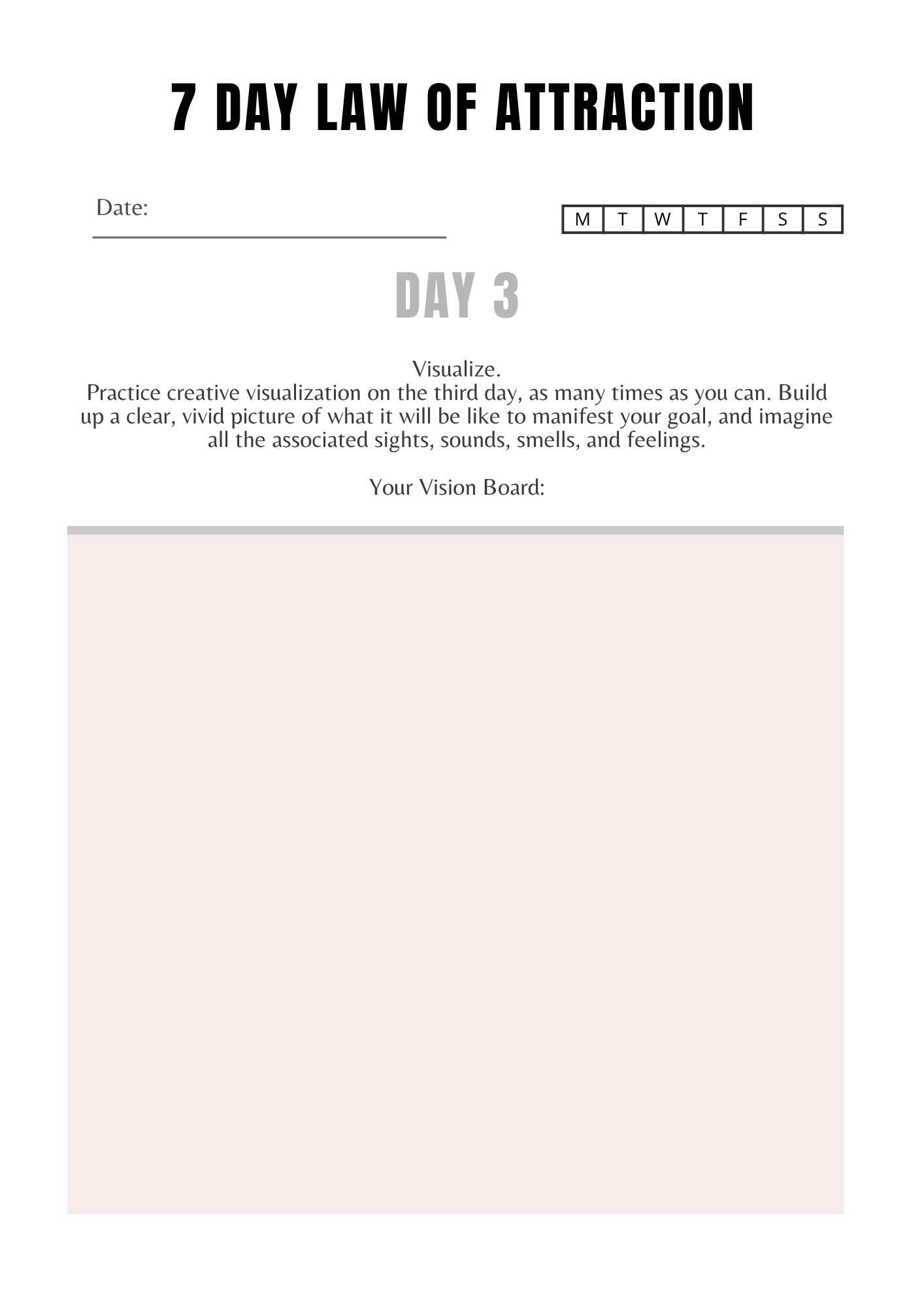 Planning LA LOI DE L'ATTRACTION "J'obtiens ce que je veux" - 39 pages - LADY BOSS TEMPLATES