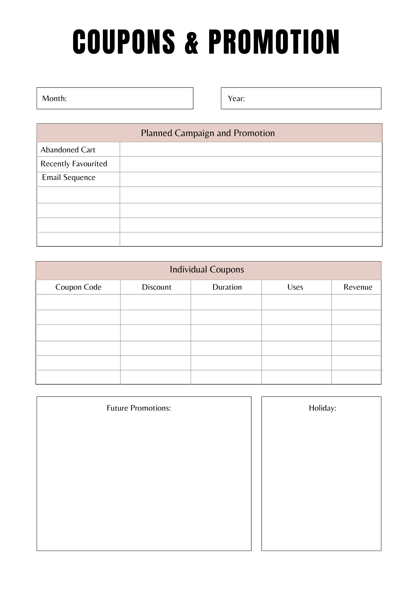 Online Shop Planner - 37 pages
