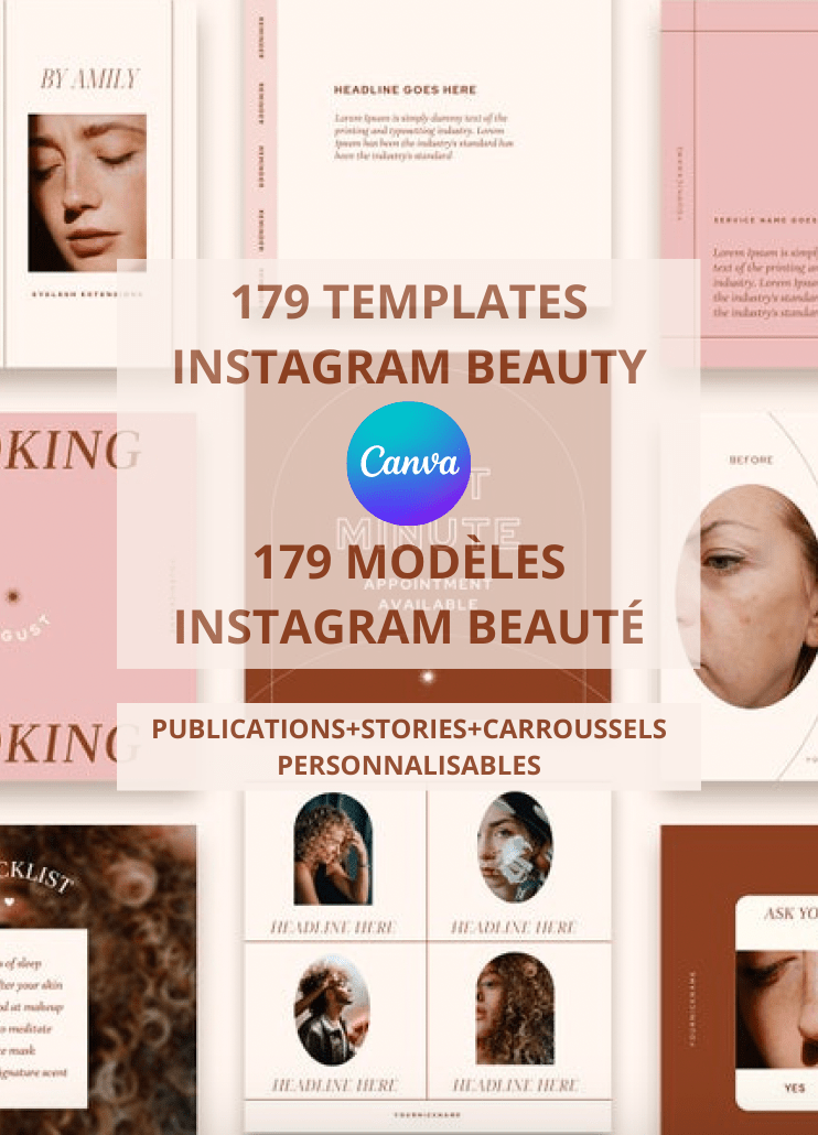 179 templates INSTAGRAM Beauté - Publications, Stories & Carroussels - LADY BOSS TEMPLATES