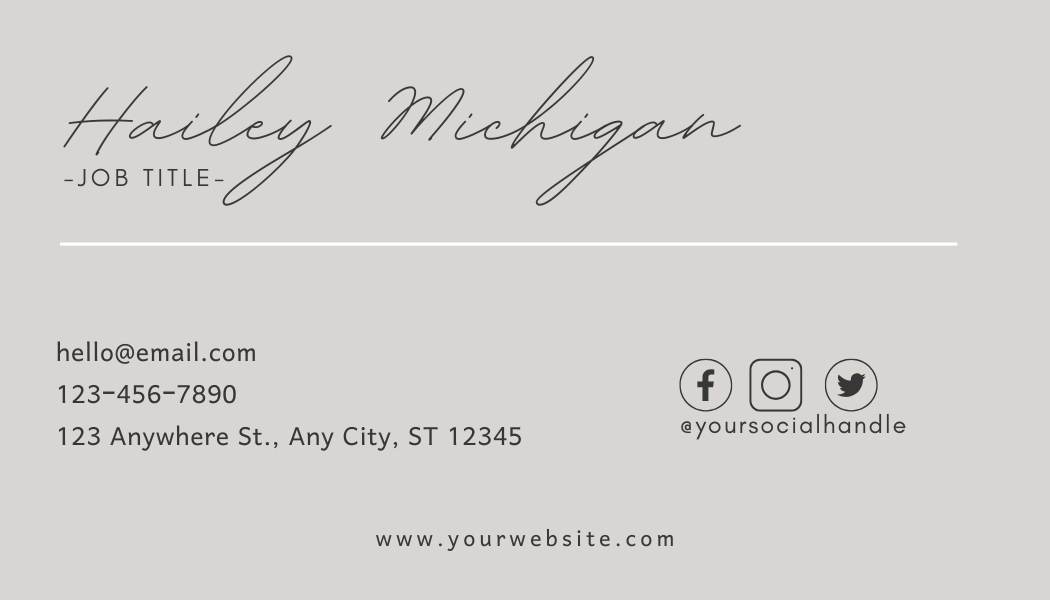 5 cartes de visite recto - verso - À personnaliser - LADY BOSS TEMPLATES