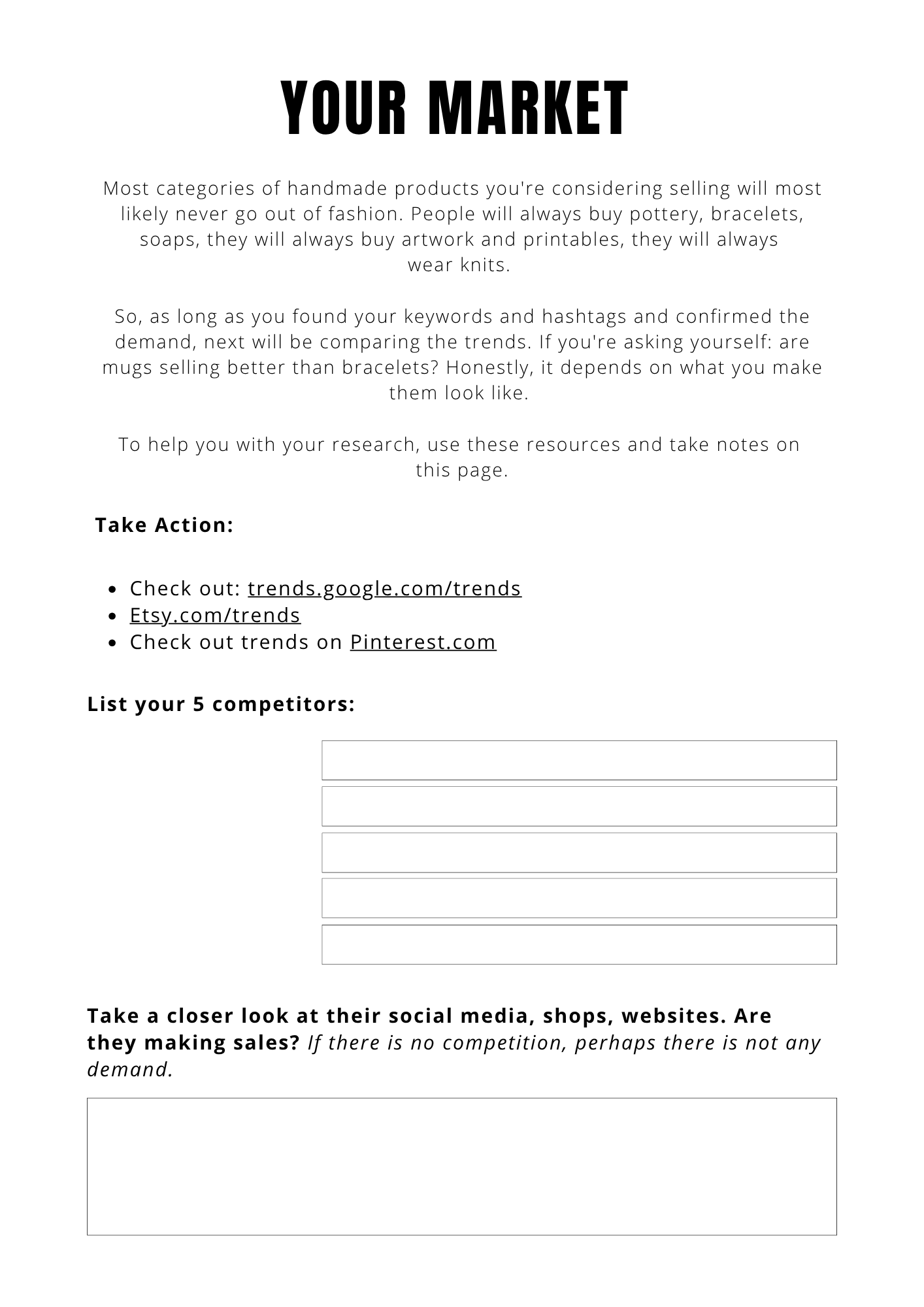 Handmade Business Planner - 45 pages