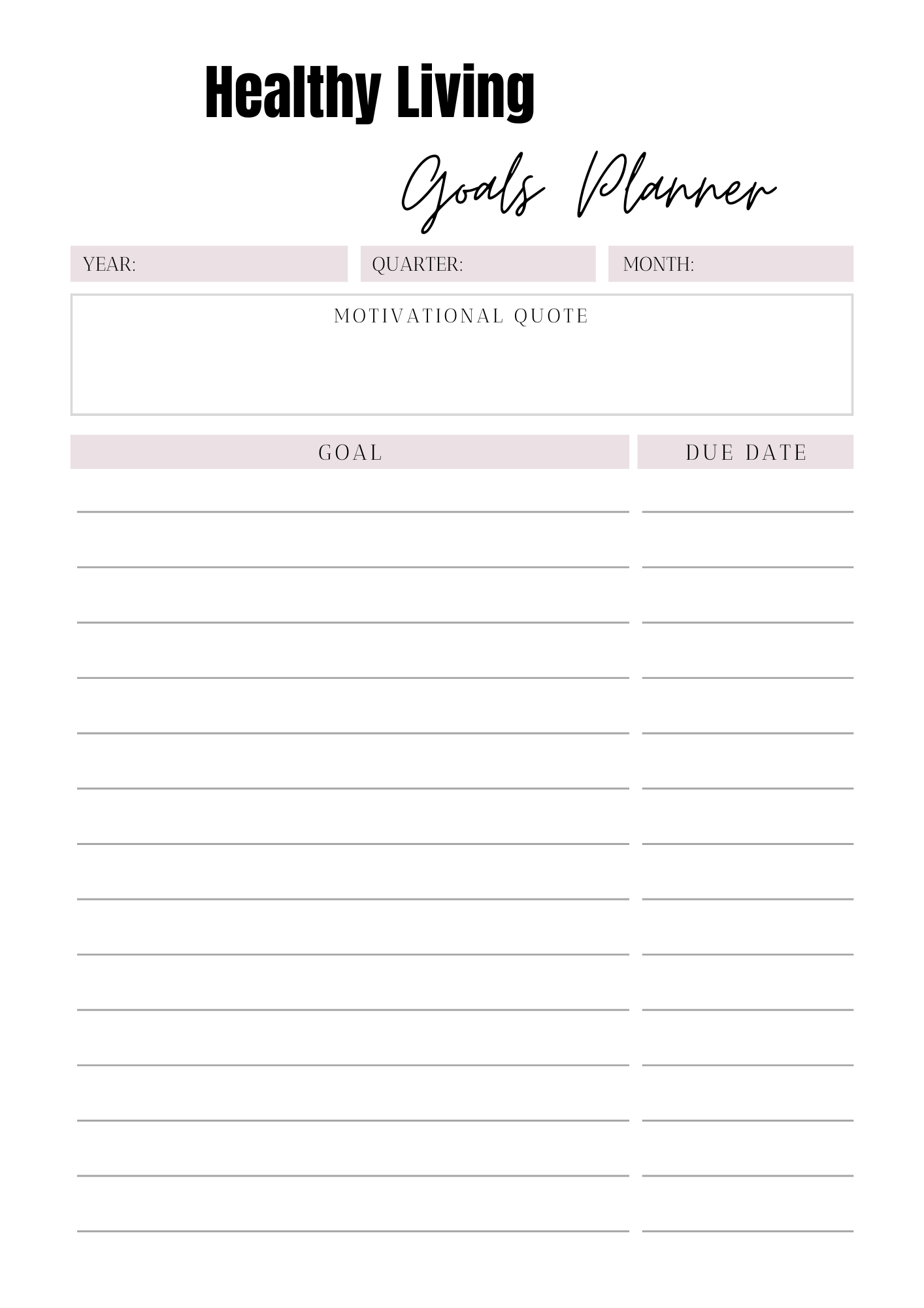 Journal de "Je crée ma vie saine" - 34 pages - LADY BOSS TEMPLATES