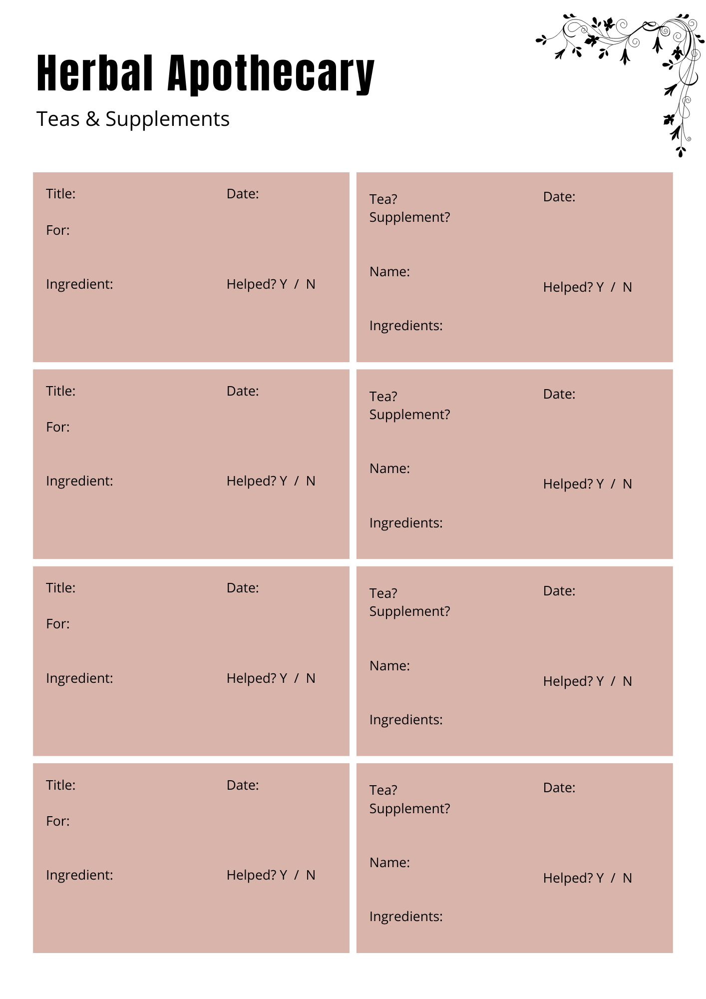 Journal Herbes & Huiles Essentielles - 20 pages - LADY BOSS TEMPLATES
