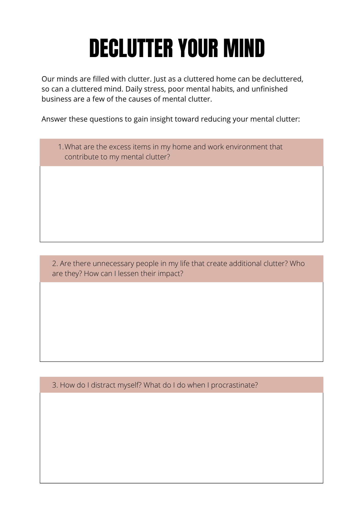 Journal "Je calme mon corps et mon mental" - 19 pages - LADY BOSS TEMPLATES