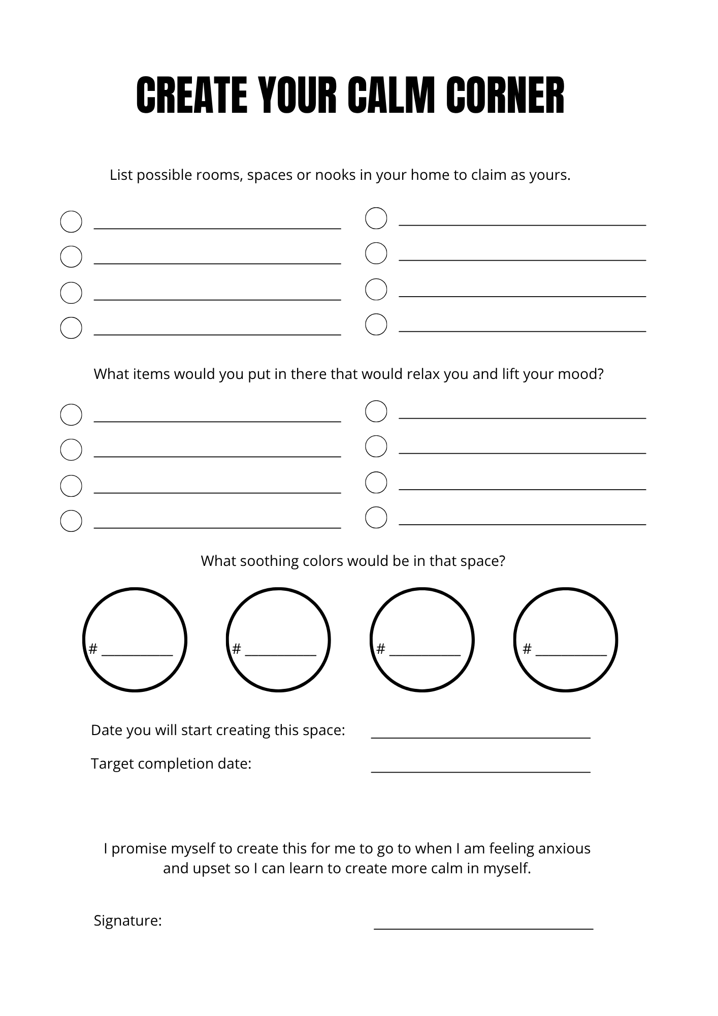 Journal "Je calme mon corps et mon mental" - 19 pages - LADY BOSS TEMPLATES