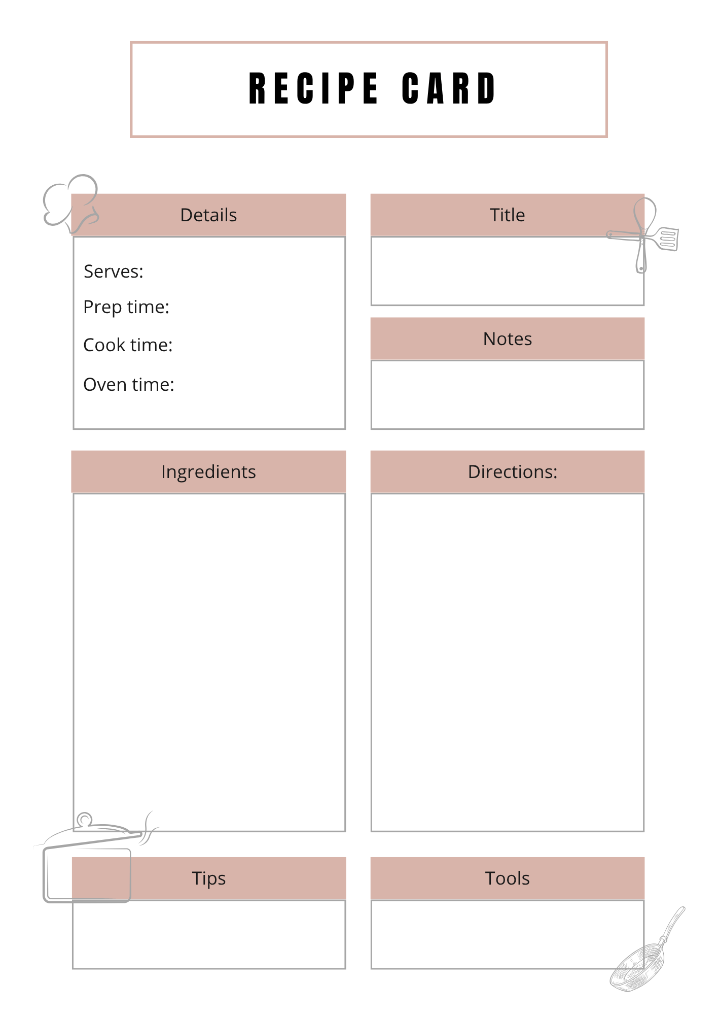 Mon journal de recettes - 25 pages - LADY BOSS TEMPLATES