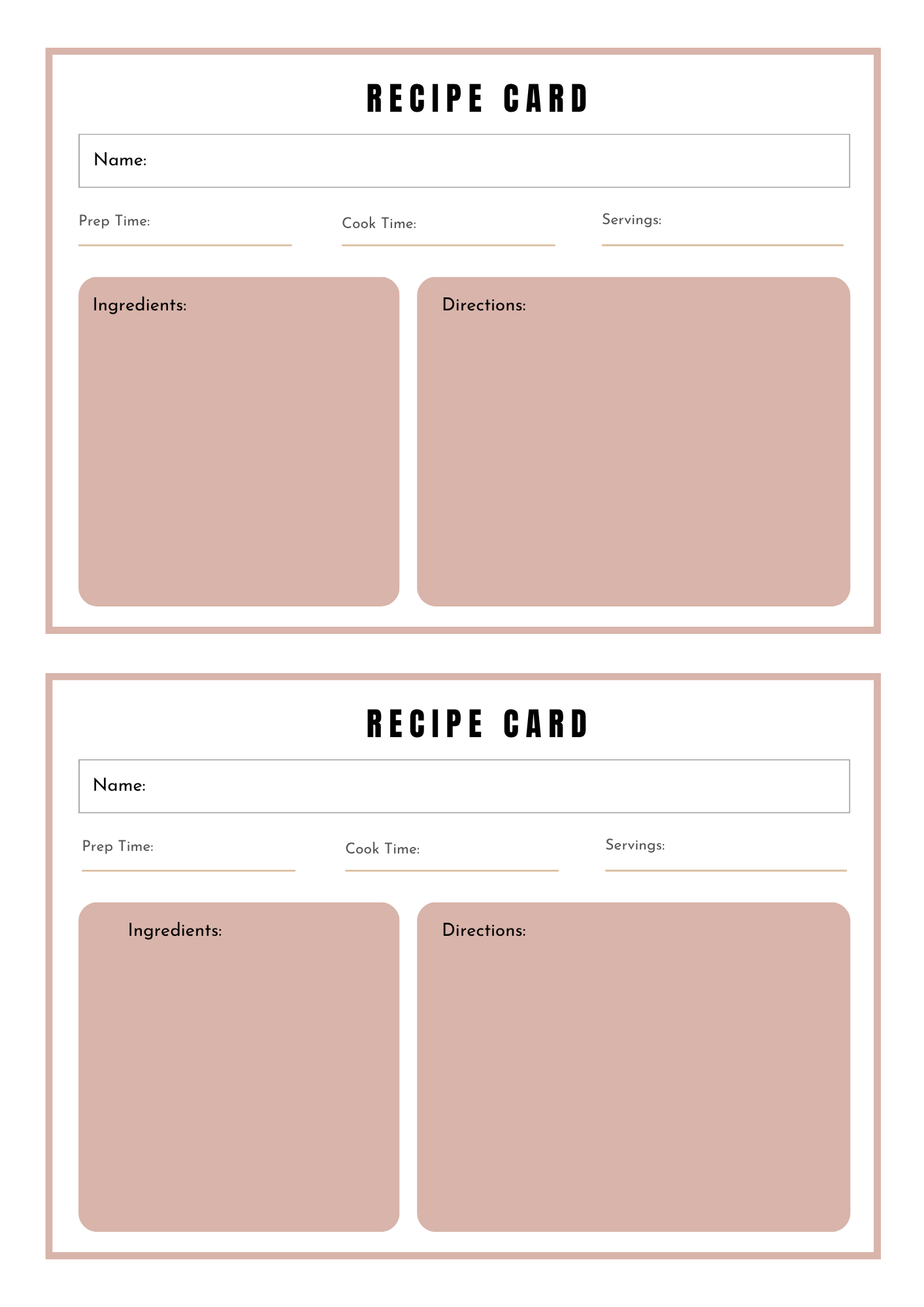 Mon journal de recettes - 25 pages - LADY BOSS TEMPLATES