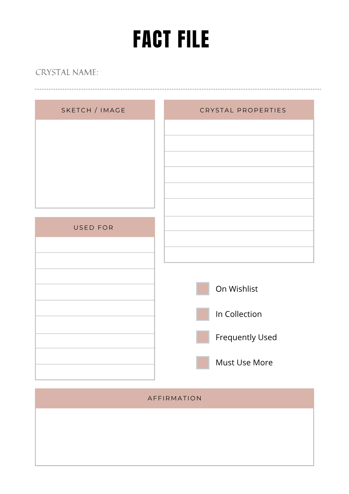 Planning Cristaux - Journal 33 pages - LADY BOSS TEMPLATES