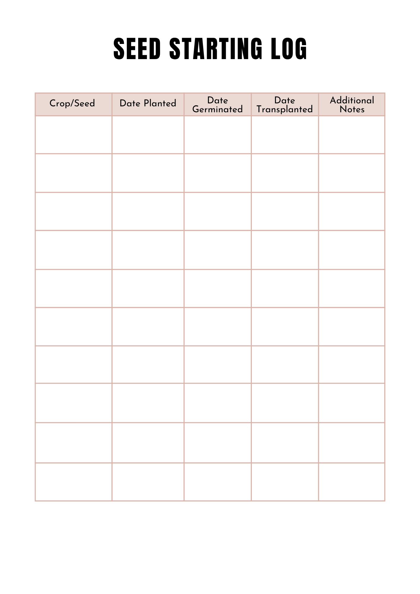 Planning de jardinage - 40 pages - LADY BOSS TEMPLATES