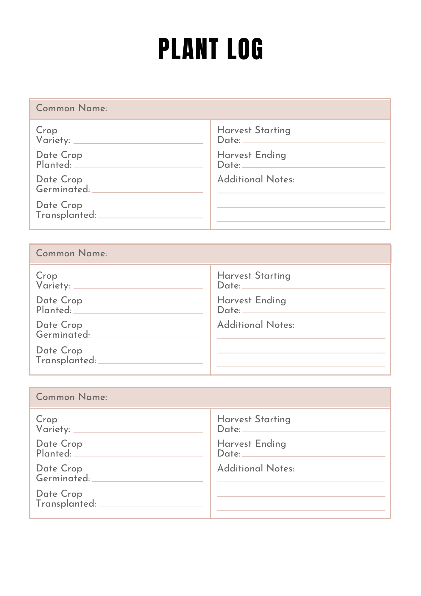 Planning de jardinage - 40 pages - LADY BOSS TEMPLATES