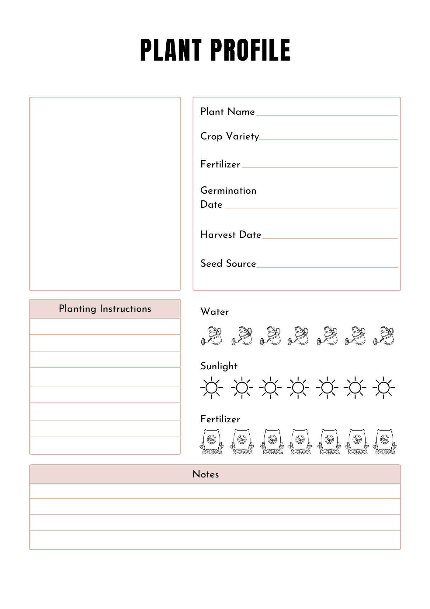 Planning de jardinage - 40 pages - LADY BOSS TEMPLATES