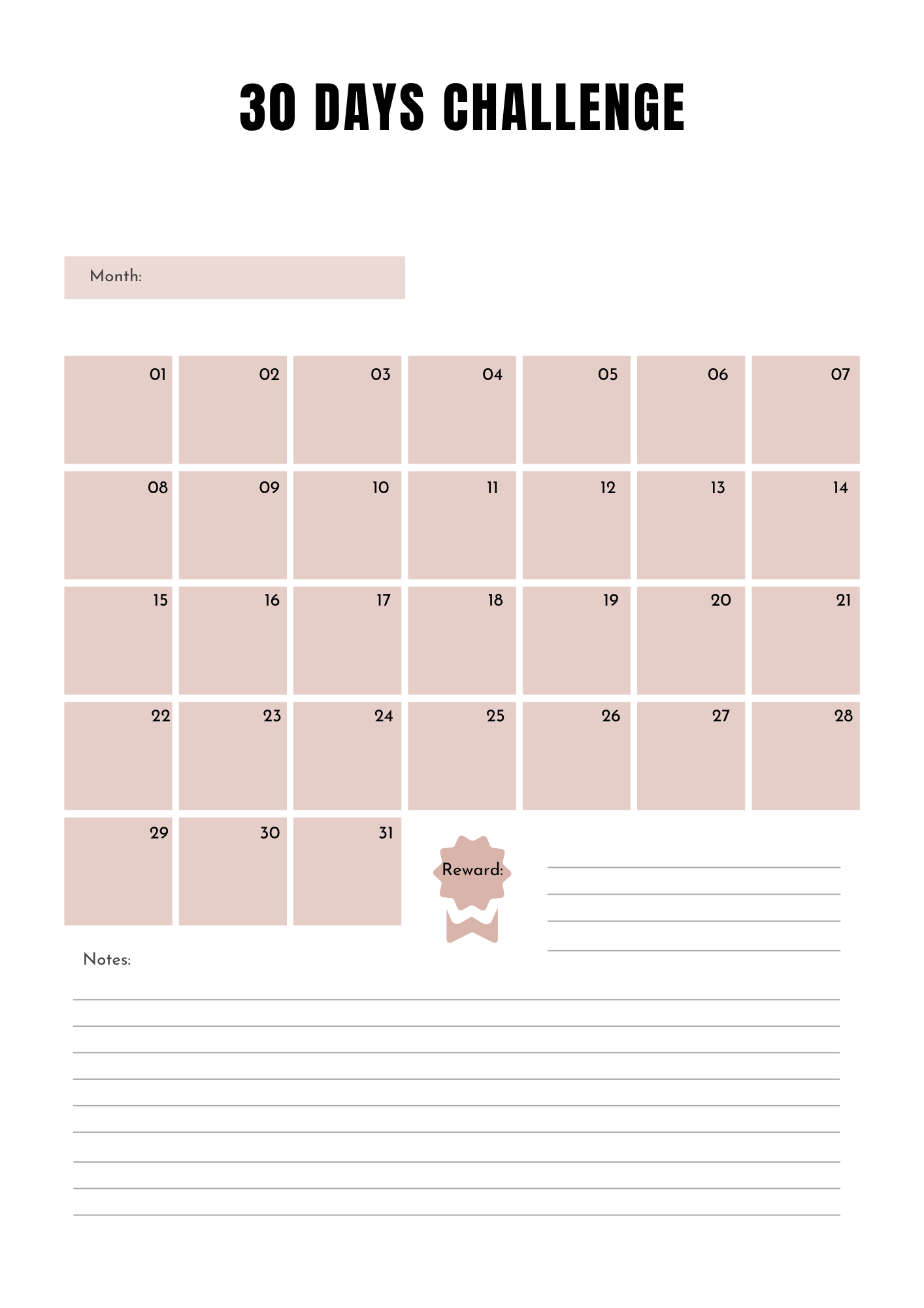 Planning Fitness - Journal 38 pages - LADY BOSS TEMPLATES