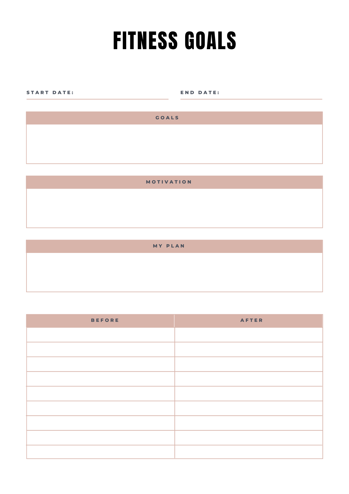 Planning Fitness - Journal 38 pages - LADY BOSS TEMPLATES