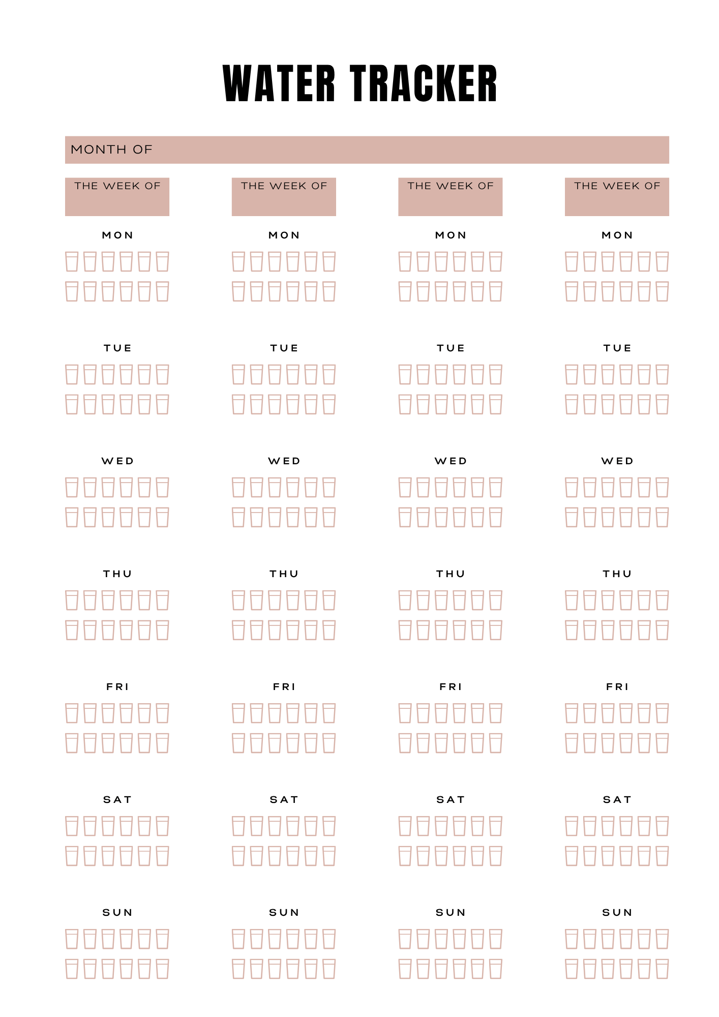 Planning Fitness - Journal 38 pages - LADY BOSS TEMPLATES