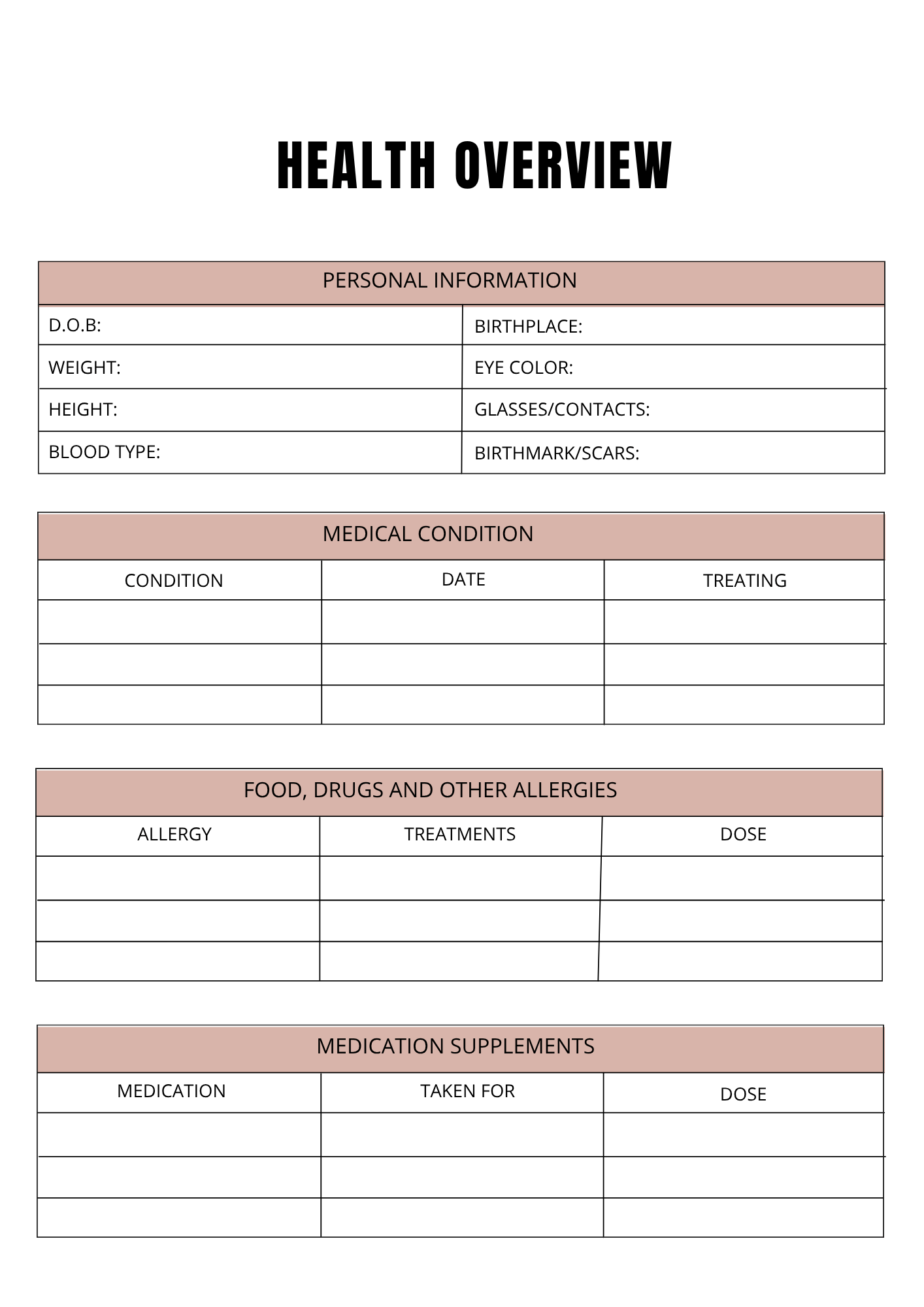 Planning Nutrition - Journal 66 pages - LADY BOSS TEMPLATES