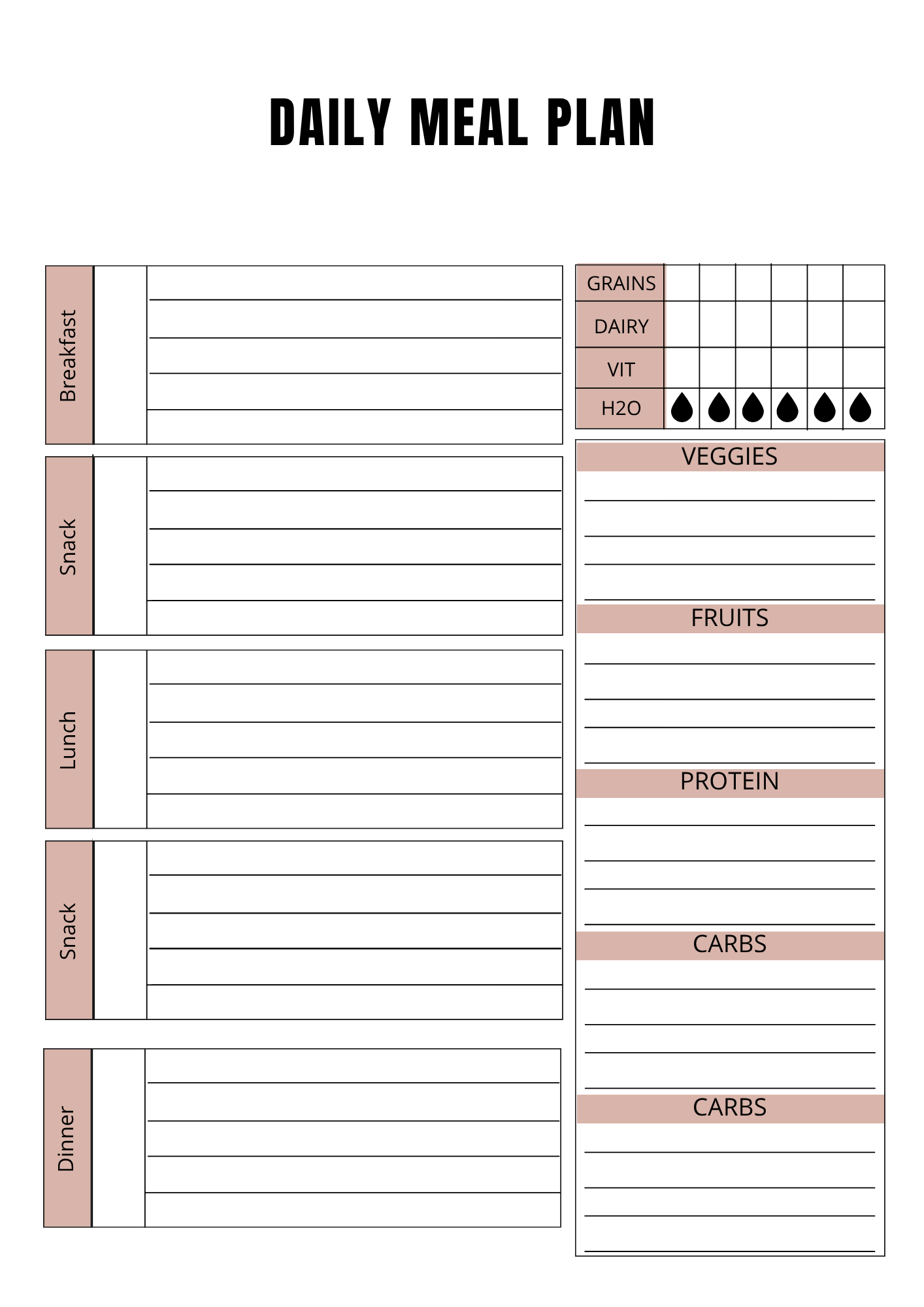 Planning Nutrition - Journal 66 pages - LADY BOSS TEMPLATES