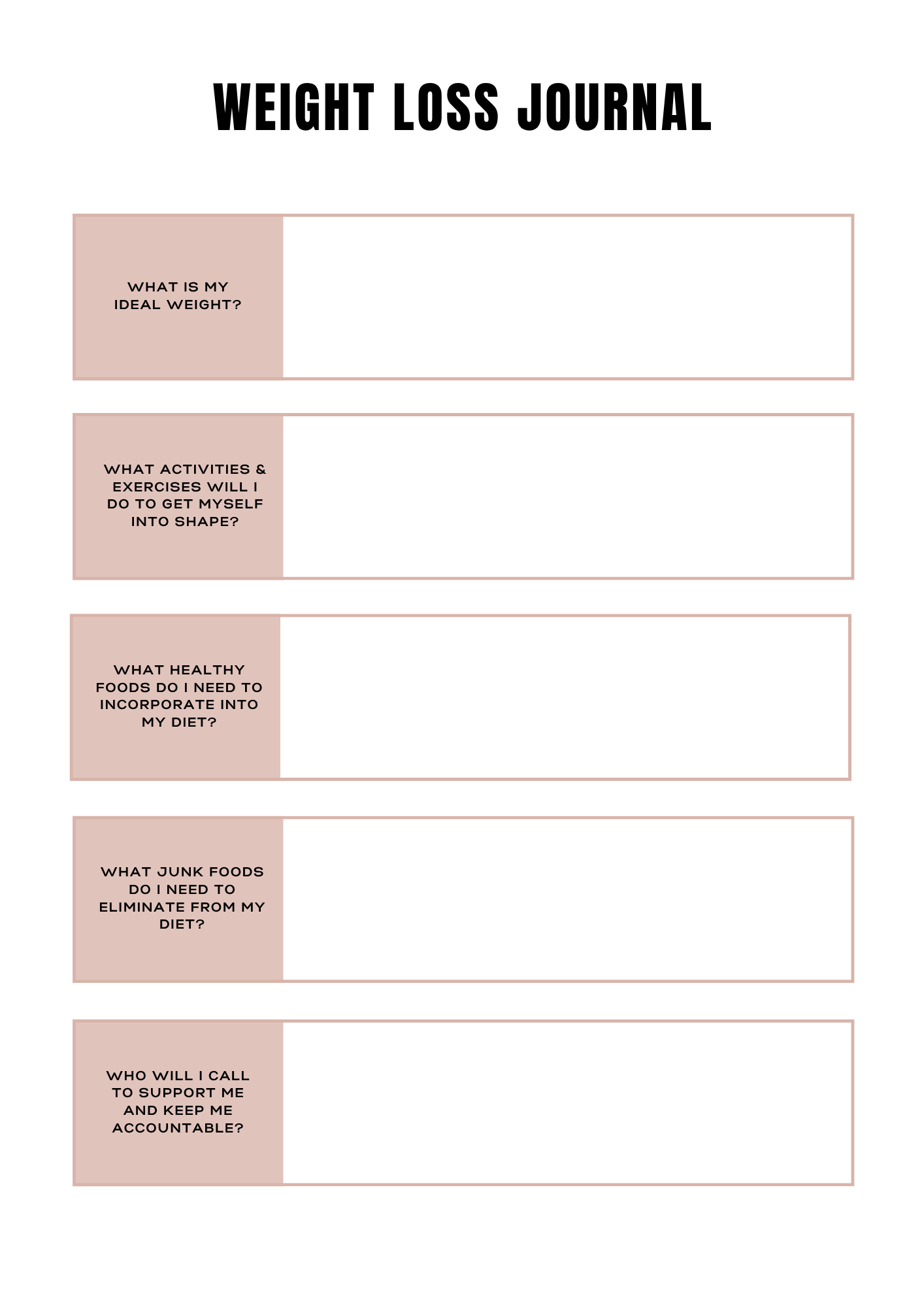 Planning Perte de Poids - 31 pages - LADY BOSS TEMPLATES