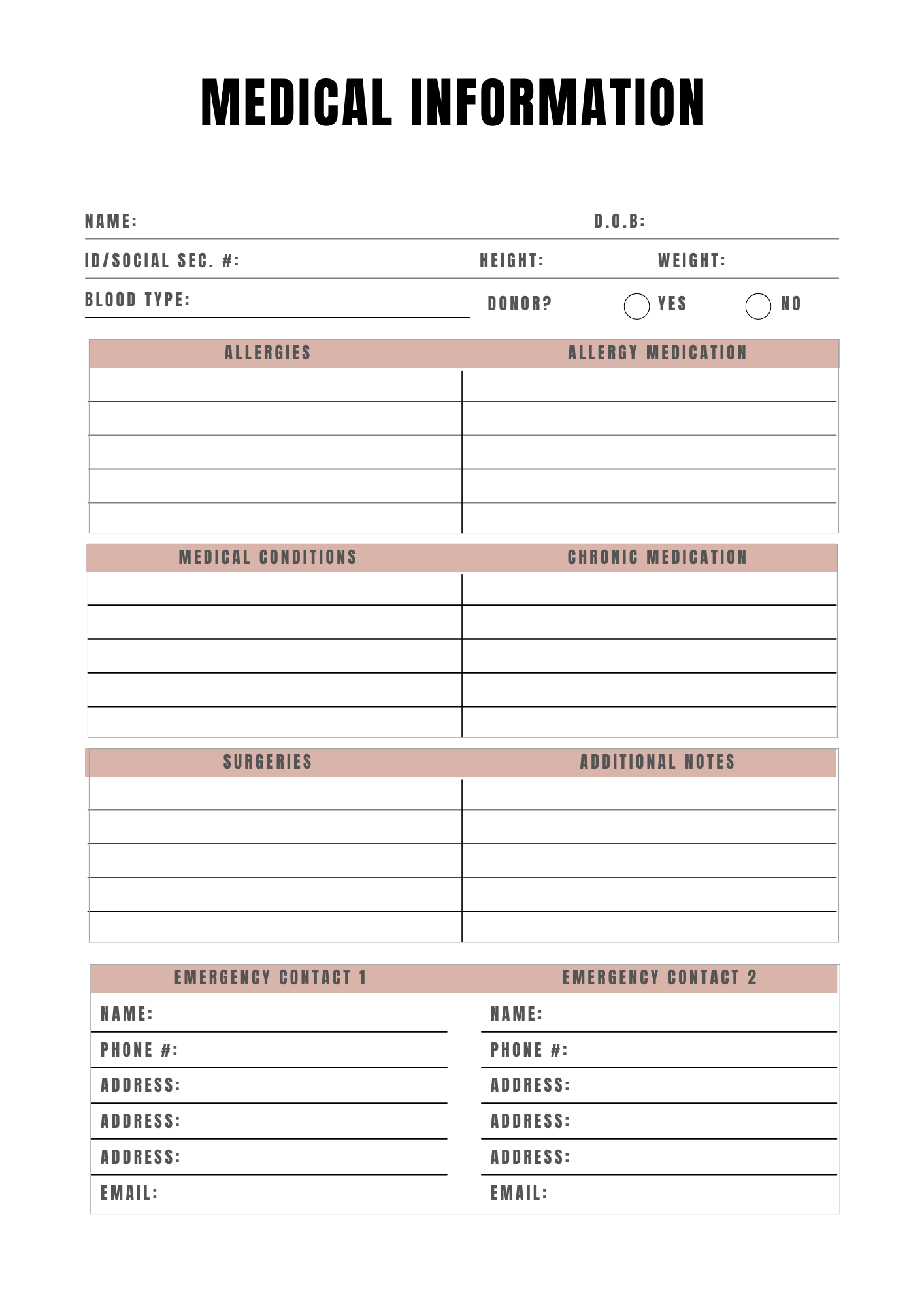 Planning Soins médicaux - Journal 30 pages - LADY BOSS TEMPLATES