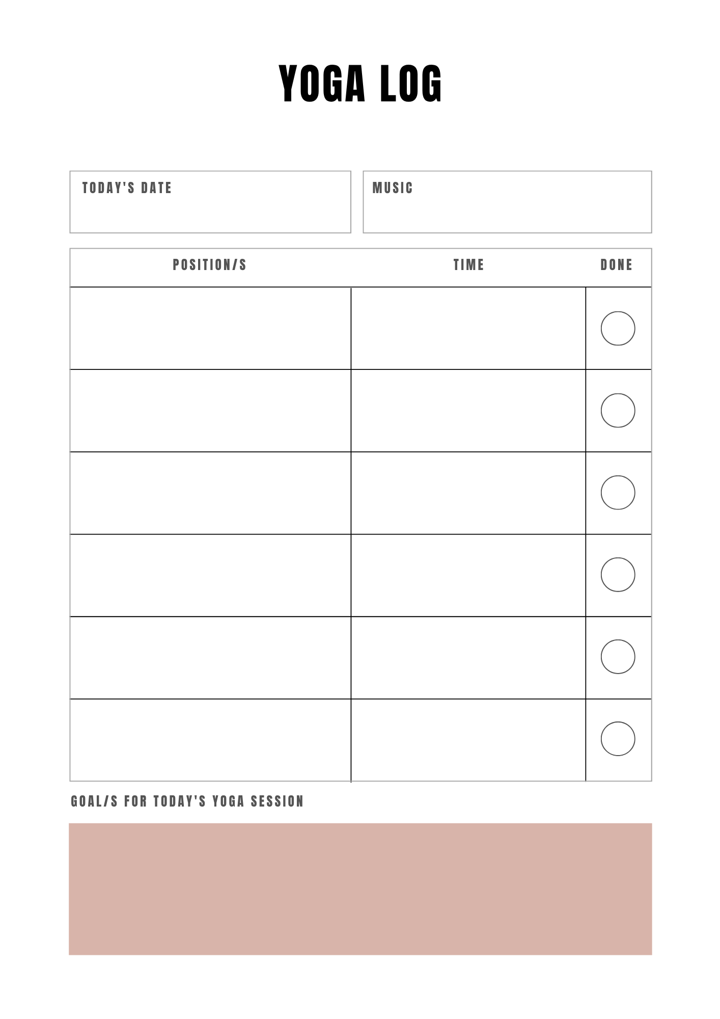 Planning Yoga - Journal 20 pages - LADY BOSS TEMPLATES