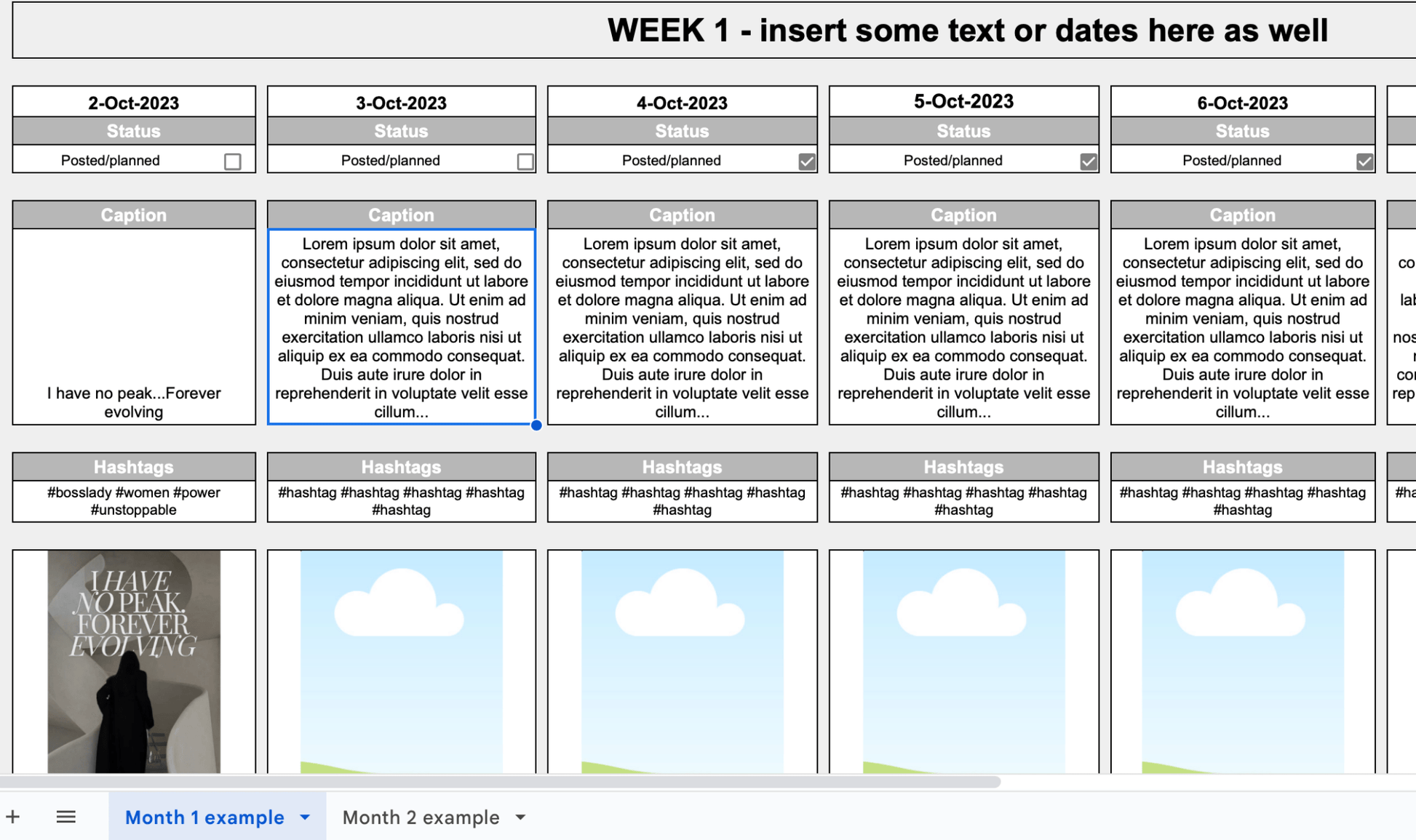 Social Media Planner - Google Sheets - LADY BOSS TEMPLATES