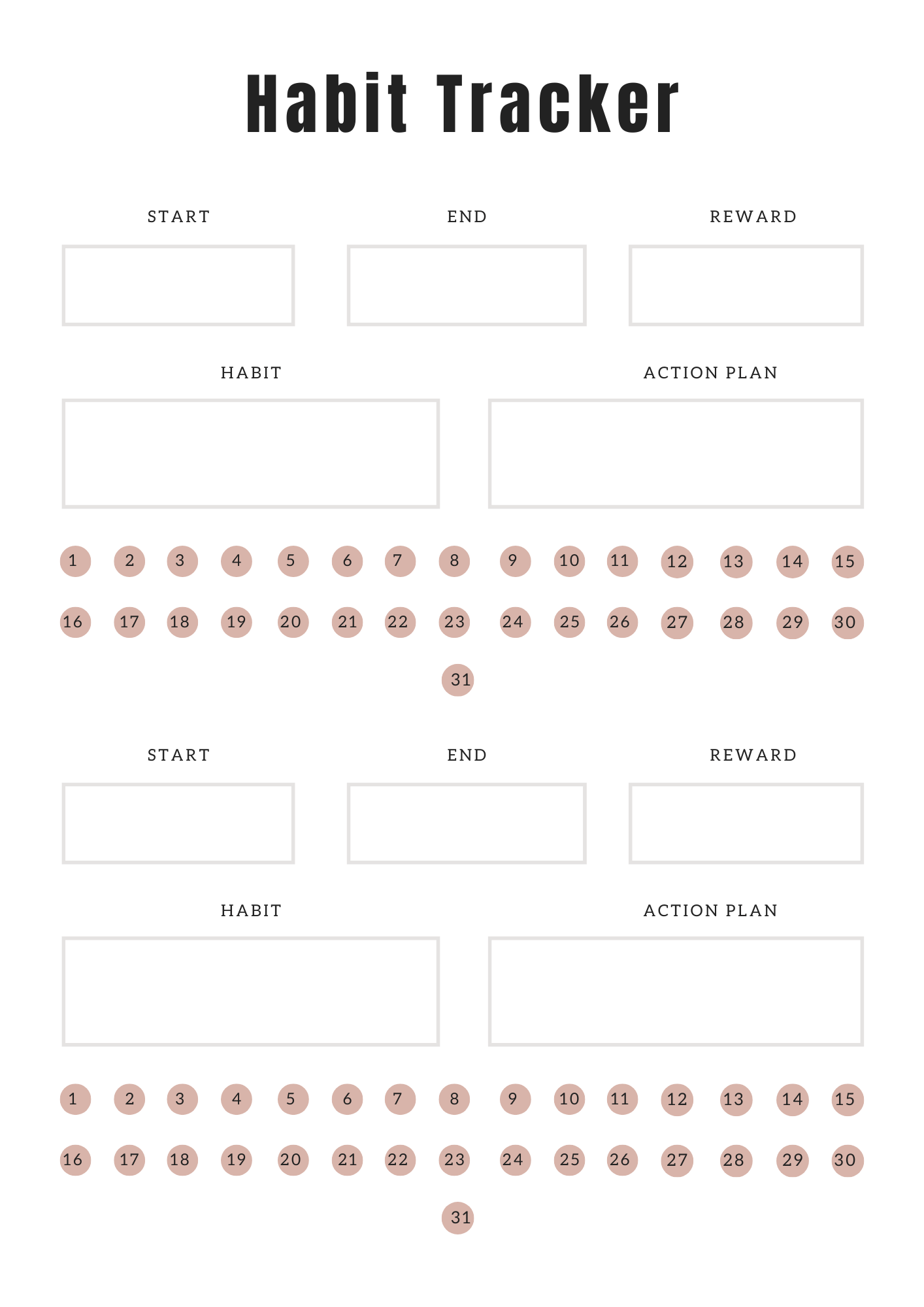 Suivi de mes habitudes - 10 pages - LADY BOSS TEMPLATES