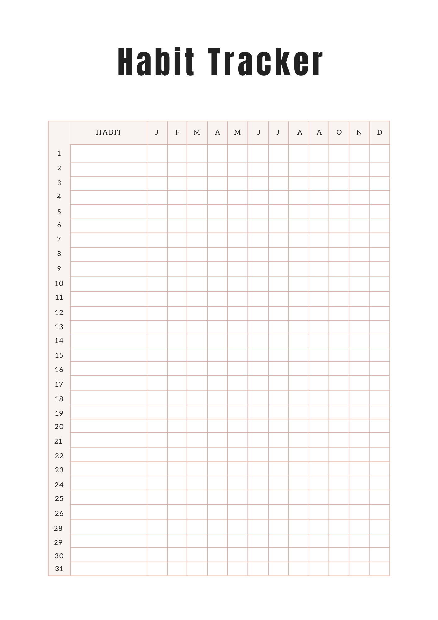 Suivi de mes habitudes - 10 pages - LADY BOSS TEMPLATES
