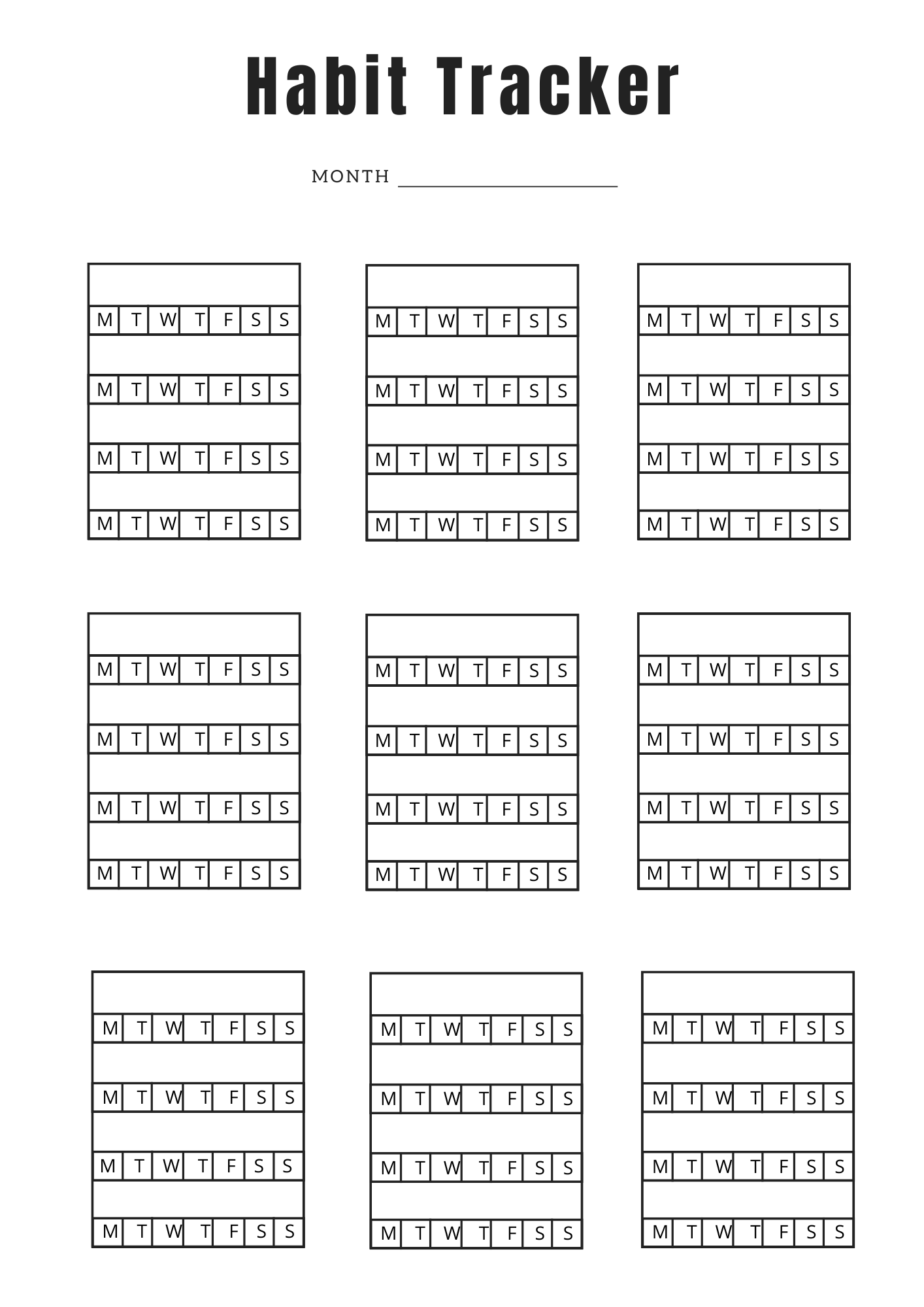 Suivi de mes habitudes - 10 pages - LADY BOSS TEMPLATES